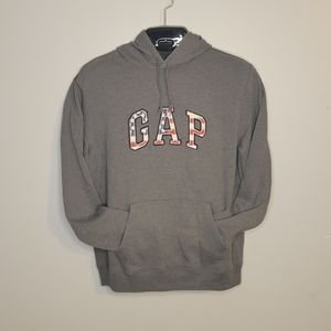 Vintage Y2K Gap USA Flag Arch Spellout Hoodie Large